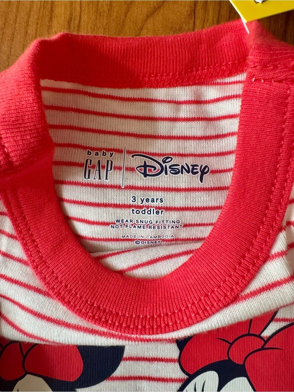 GAP Red and Navy Disney Minnie Mouse Short Sleeve Pajama Set, Girls Size 3T